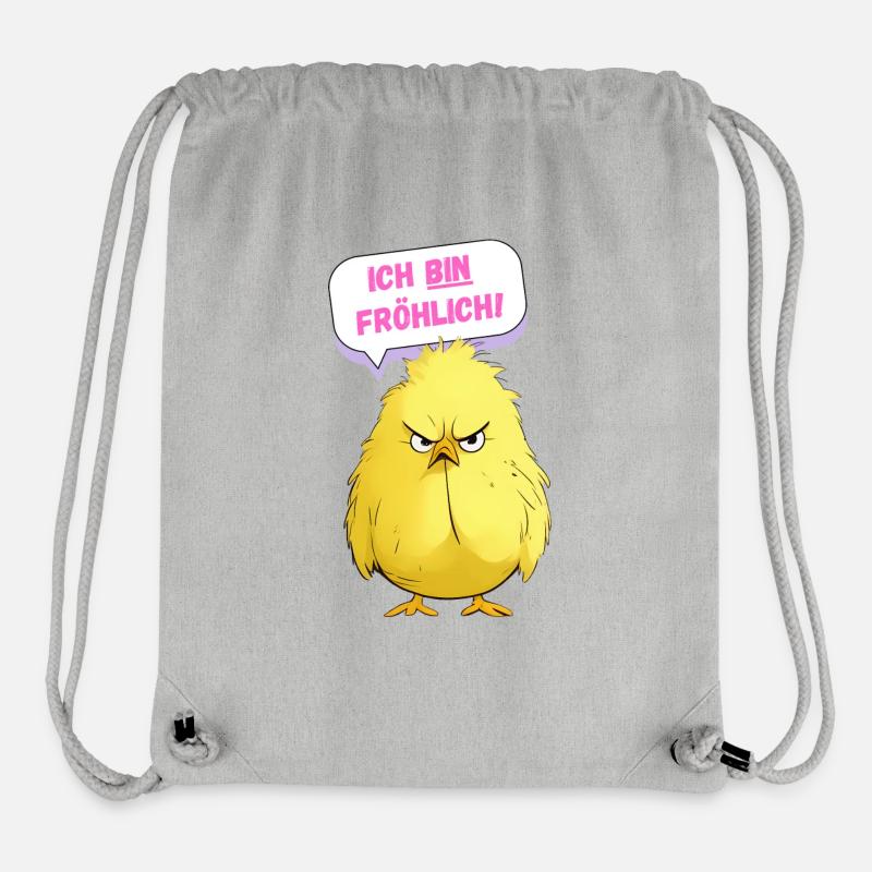 Grumpy Chicken - I'm Cheerful - Stanley/Stella Recycled Gym Bag - heather grey