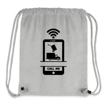 Appelez-moi téléphone déménageur - Sac à cordon recyclé Stanley/Stella - gris chiné - Devant