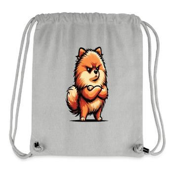 Spitz nain de Poméranie Spitz Porte-Spitz nain Spitz - Sac à cordon recyclé Stanley/Stella - gris chiné - Devant