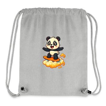 Panda Surfer cartoon Design - Stanley/Stella recycelter Gym Bag - Grau meliert - Vorne