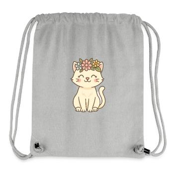Blumenkranz Katze Charm - Stanley/Stella recycelter Gym Bag - Grau meliert - Vorne