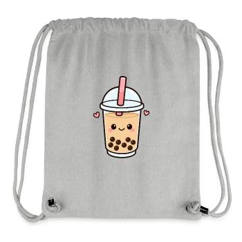Kawaii Bubble Tea Heart - Stanley/Stella Recycled Gym Bag - heather grey - Front