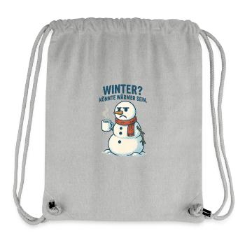 Winter? Wärm dich mit Kaffee - Stanley/Stella recycelter Gym Bag - Grau meliert - Vorne
