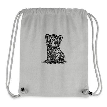 Cute little tiger with elegant striped pattern - Stanley/Stella Recycled Gym Bag - heather grey - Front