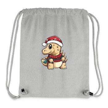 Dinosaur stegosaurus Christmas Comic - Stanley/Stella Recycled Gym Bag - heather grey - Front