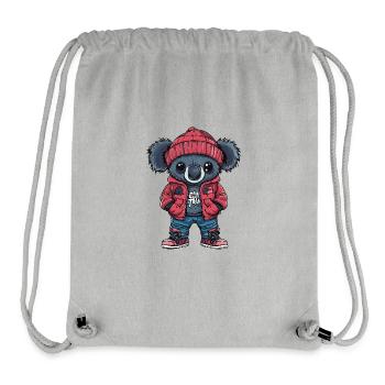 Koala Funny Winter - Sac à cordon recyclé Stanley/Stella - gris chiné - Devant