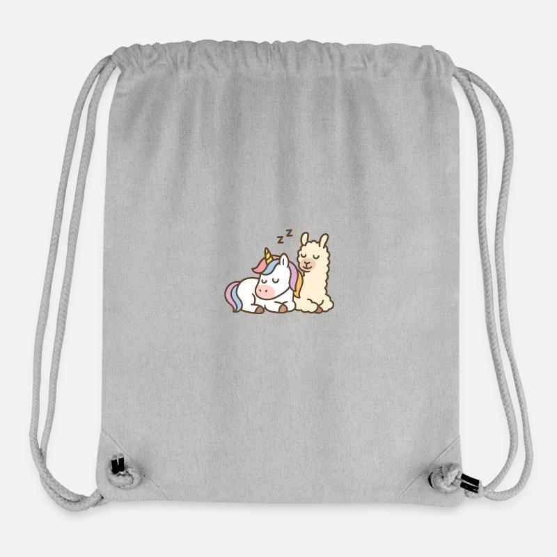 Schlafendes Einhorn und Lama - Stanley/Stella recycelter Gym Bag - Grau meliert