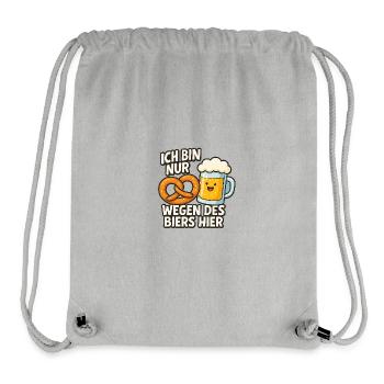 Humorous beer quote with pretzels - Stanley/Stella Recycled Gym Bag - heather grey - Front