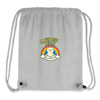 Das Leben der Regenbogen-Zen-Katze ist wunderschön - Stanley/Stella recycelter Gym Bag - Grau meliert - Vorne