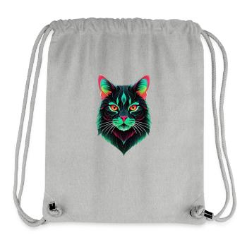 Mystical and neon black cat - Stanley/Stella Recycled Gym Bag - heather grey - Front