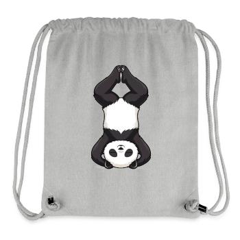 Yoga Panda im Kopfstand - Stanley/Stella recycelter Gym Bag - Grau meliert - Vorne