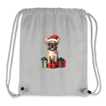 French Bulldog Dog Christmas - Stanley/Stella Recycled Gym Bag - heather grey - Front