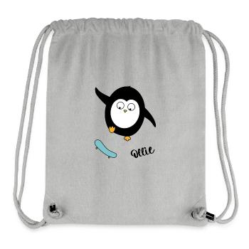 Pingouin patineur - Sac à cordon recyclé Stanley/Stella - gris chiné - Devant