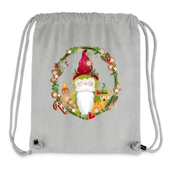 Little gnome monsters in Christmas setting - Stanley/Stella Recycled Gym Bag - heather grey - Front