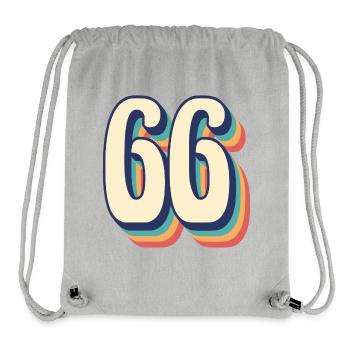 Vintage Retro T-Shirt Nummer 66 Sixty Six - Stanley/Stella recycelter Gym Bag - Grau meliert - Vorne
