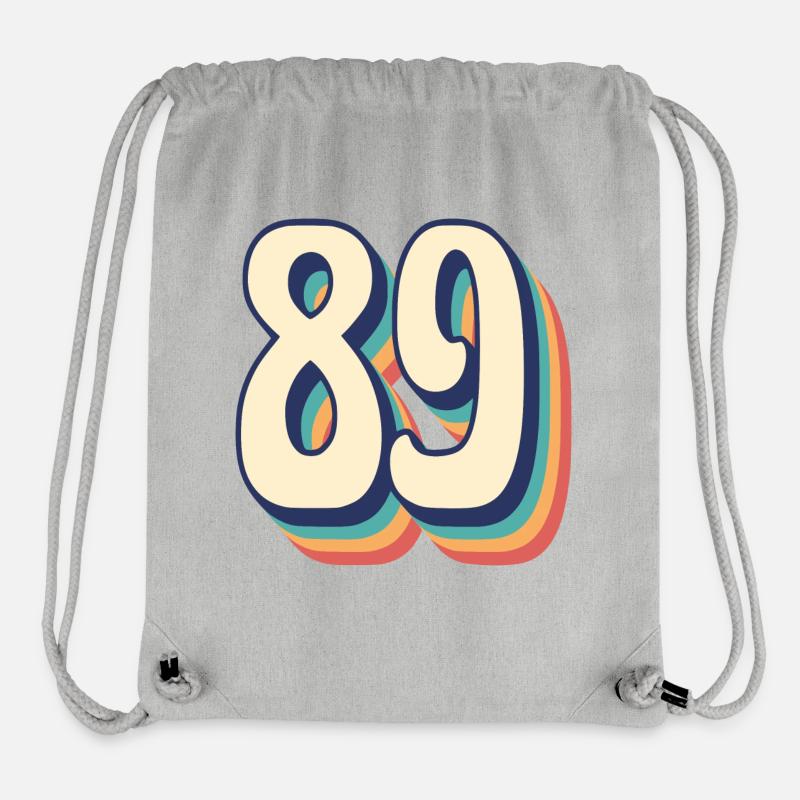 Vintage Retro T-Shirt Nummer 89 Eighty Nine - Stanley/Stella recycelter Gym Bag - Grau meliert