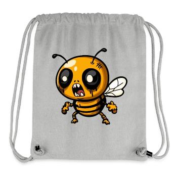 Abeille Halloween Zombie - Sac à cordon recyclé Stanley/Stella - gris chiné - Devant