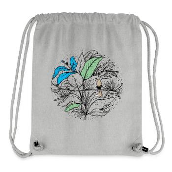 Blume mit Vogel - Stanley/Stella recycelter Gym Bag - Grau meliert - Vorne
