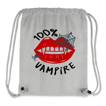Toile d'araignée avec motif de lèvres - Sac à cordon recyclé Stanley/Stella - gris chiné - Devant