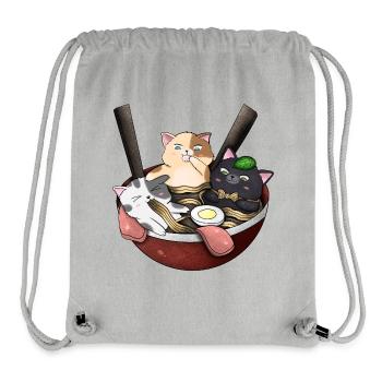 Niedliche Ramen-Katzen Japanische Kawaii Anime-Essenskunst - Stanley/Stella recycelter Gym Bag - Grau meliert - Vorne