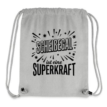 Scheissegal Superkraft - Lustiger Spruch Slogan - Stanley/Stella recycelter Gym Bag - Grau meliert - Vorne