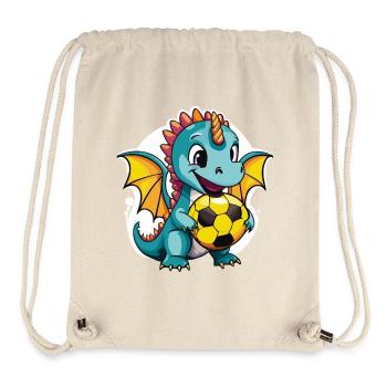 01 Baby Drache mit Fußball lustig Kinderbild - Stanley/Stella recycelter Gym Bag - Naturweiß - Vorne