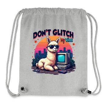 Don’t Glitch my Vibe - Alpaga Retro Gaming - Sac à cordon recyclé Stanley/Stella - gris chiné - Devant