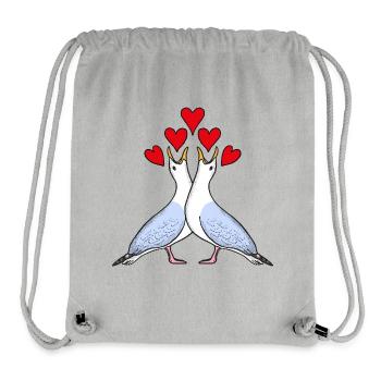 Seagull Love - Stanley/Stella Recycled Gym Bag - heather grey - Front