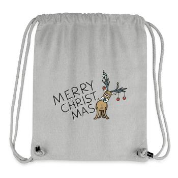 Joyeux Noël Renne - Sac à cordon recyclé Stanley/Stella - gris chiné - Devant