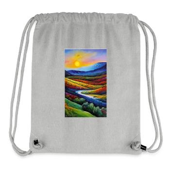 Impressionnisme coloré aquarelle coucher de soleil - Sac à cordon recyclé Stanley/Stella - gris chiné - Devant