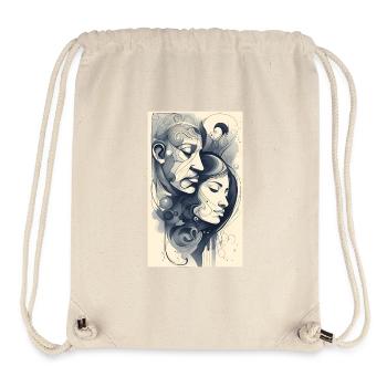 Visages de couple abstraits à l’encre - Sac à cordon recyclé Stanley/Stella - blanc naturel - Devant