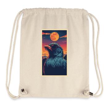 Krähen-Sonnenbrille und Sonnenuntergang - Stanley/Stella recycelter Gym Bag - Naturweiß - Vorne
