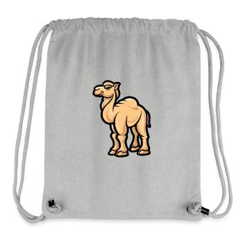Bande dessinée de chameau - Sac à cordon recyclé Stanley/Stella - gris chiné - Devant