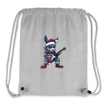 Guitare Rocker Donkey Christmas - Sac à cordon recyclé Stanley/Stella - gris chiné - Devant