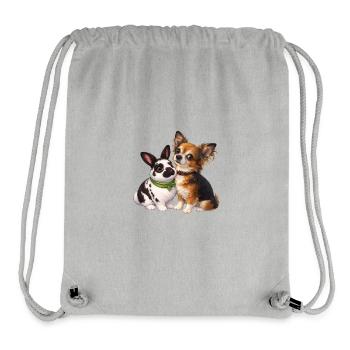 Dwarf Rabbits Paulinchen and Chihuahua Dexter - Stanley/Stella Recycled Gym Bag - heather grey - Front
