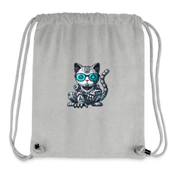 Coole Katzen Cyborg Mech Comic Illustration - Stanley/Stella recycelter Gym Bag - Grau meliert - Vorne