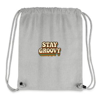 Stay Groovy Retro Vintage Design | 70s hippie style - Stanley/Stella Recycled Gym Bag - heather grey - Front