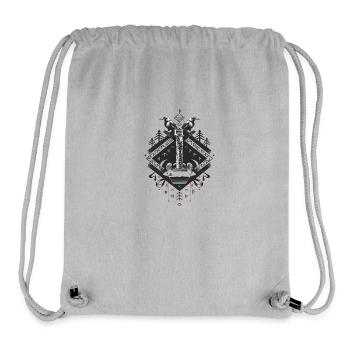 Viking Tribal Axe Runes Art avec des corbeaux et - Sac à cordon recyclé Stanley/Stella - gris chiné - Devant