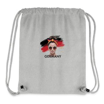 Stylish Germany fashion with flag and bandana - Stanley/Stella Recycled Gym Bag - heather grey - Front