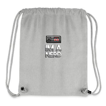 IM A NERD + CONTRÔLEUR NES - Jeux - Sac à cordon recyclé Stanley/Stella - gris chiné - Devant