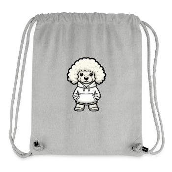 Caniche chien drôle - Sac à cordon recyclé Stanley/Stella - gris chiné - Devant
