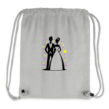 Bride and groom wedding groom bride - Stanley/Stella Recycled Gym Bag - heather grey - Front