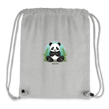 Inner Peace – Meditierender Panda - Stanley/Stella recycelter Gym Bag - Grau meliert - Vorne
