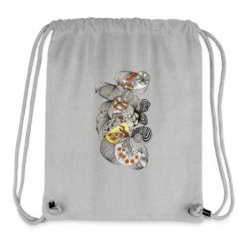 Motif d’ornement organique - Sac à cordon recyclé Stanley/Stella - gris chiné - Devant