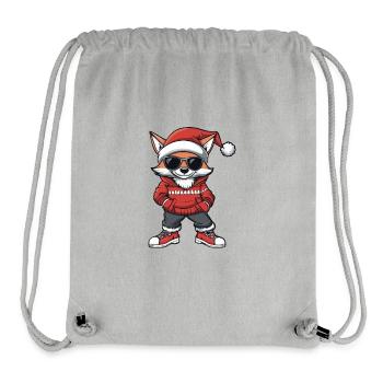 Fox Christmas Comic Cool - Stanley/Stella Recycled Gym Bag - heather grey - Front