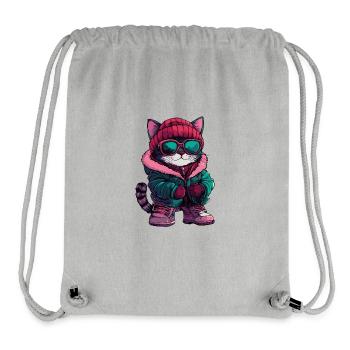 Cat Cool Comic - Stanley/Stella Recycled Gym Bag - heather grey - Front