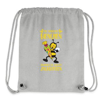 Biene fleißig Schule Zuckertüte süß Bienchen gelb - Stanley/Stella recycelter Gym Bag - Grau meliert - Vorne