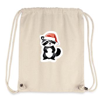 Raccoon Christmas Watercolors - Stanley/Stella Recycled Gym Bag - natural - Front