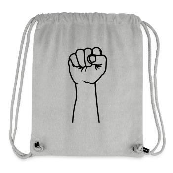 Poing levé symbole de pouvoir - Sac à cordon recyclé Stanley/Stella - gris chiné - Devant