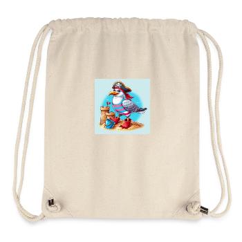 Children's Pirate Seagull with Sandcastle and Bucket - Stanley/Stella Recycled Gym Bag - natural - Front
